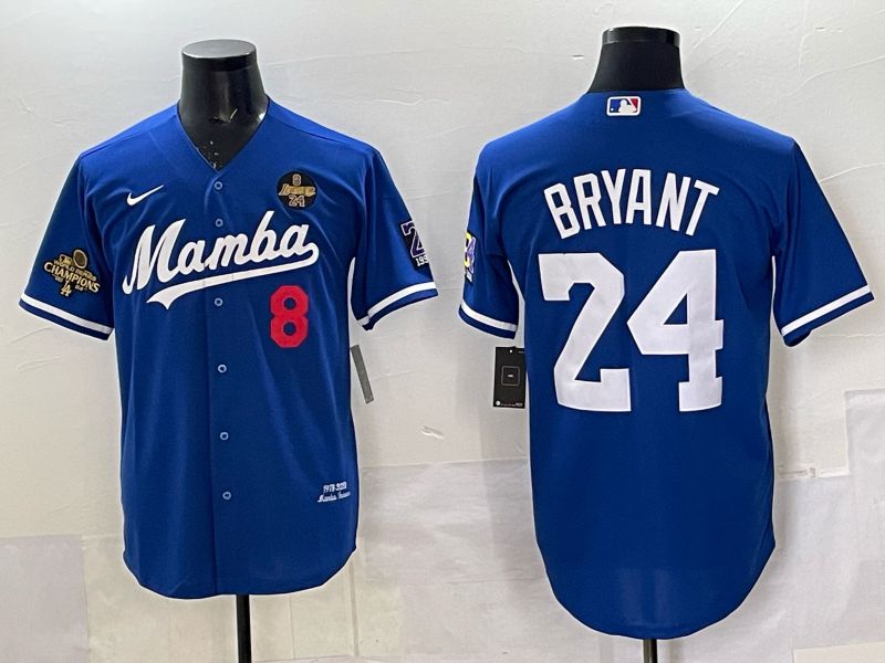 Men Los Angeles Lakers Nike #24 Bryant Blue Joint Name NBA 2025 Jersey style 042